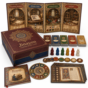 <span class=keywords><strong>Jeu</strong></span> de société de stratégie personnalisé, manuscrit médiéval illuminé, Scriptorium, livre en carton pliable, éducatif, héritage, 2-6 joueurs - Product Image 1