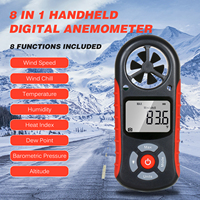 Anémomètre numérique portatif multi-flux d'air, mesure de la vitesse du vent et de la température, haute précision, protection IP65, -10C 50C 0.3-30m/s