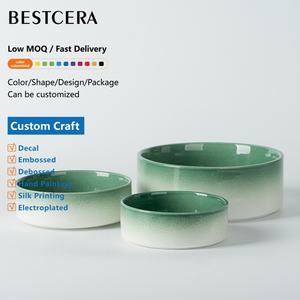 Bescera mangkuk anjing warna gradien kustom keramik unik mangkuk makan hewan peliharaan keramik kelas atas mangkuk hewan peliharaan - Product Image 1