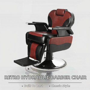 Sillón de Barbería Clásico Retro con Cuero Sintético, Diseño Antiguo Hidráulico para Salón de Belleza, Venta al por Mayor para Peluquería, Personalizable - Product Image 2