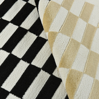 Tapis en peluche crème abstrait, fabriqué à la machine, en polyester, écologique, extra épais, moelleux, non pelucheux, pour chambre à coucher, moderne, doux pour le sol