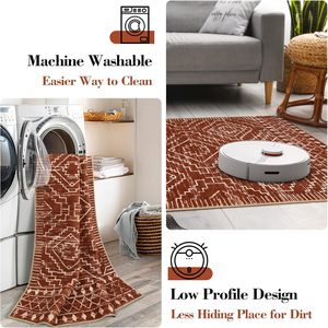 2x6 <span class=keywords><strong>tapis</strong></span> de cuisine marocain noir antidérapant bohème doux <span class=keywords><strong>tapis</strong></span> de salle de bain lavable <span class=keywords><strong>tapis</strong></span> géométrique pour entrée - Product Image 5