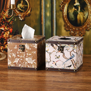 Boîte à mouchoirs carrée rétro de luxe Mystic Arts 4243D, mouchoirs extractibles, décoration d'intérieur, salon, table basse, rangement, ornement - Product Image 4