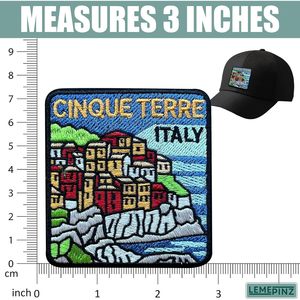 Cinque Terre Italy Embroidery Patch 3 Inches Iron On Sew On Travel <b>Applique</b> Fabric Patch - Product Image 3