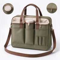 Sac à bandoulière pour pique-nique avec compartiment central pour bouteille, poches pour couverts et poignées de transport pour le camping, les voyages et les repas en plein air