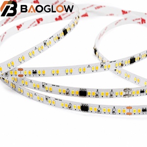 Tira de Luz LED de 2 Hilos CCT de Doble Tono, 192 LED/M 2835, AC220V 12W/M, Placa Electrochapada de 8mm, Corte de 12.5cm, Conexión por Enchufe, para Interiores - Product Image 1