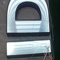 Personnalisé extérieur support libre multicouche infini néon miroir acrylique abîme miroir Led lettres signe pour affaires parc bar