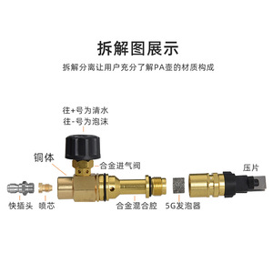 Pulvérisateur à mousse Hanggao 4000 psi, pistolet à eau haute pression en plastique pour le lavage de voitures et la désinfection des exploitations agricoles - Product Image 5