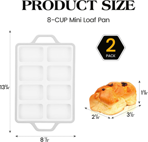 Moule à pâtisserie rectangulaire 8 cavités MUYULINS Factory, qualité platine LFGB, antiadhésif, sans BPA, en silicone, pour gâteaux et muffins. - Product Image 5