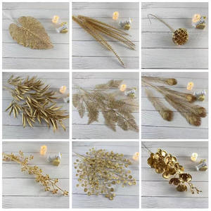 Fleurs artificielles <span class=keywords><strong>de</strong></span> noël, 10 pièces, doré, argent, plantes en plastique, pour <span class=keywords><strong>Bouquet</strong></span> <span class=keywords><strong>de</strong></span> <span class=keywords><strong>mariage</strong></span>, accessoires <span class=keywords><strong>de</strong></span> décoration murale - Product Image 5