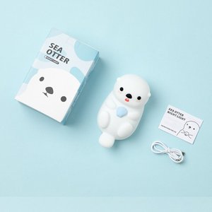 Hiện Đại Mini <span class=keywords><strong>LED</strong></span> ánh sáng ban đêm có thể sạc lại trong nhà mềm mại trang trí cảm ứng đèn đáng yêu Silicone Sea Rái cá thiết kế màu trắng cho phòng ngủ - Product Image 6