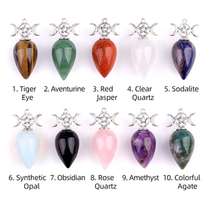 Cono di cristallo pendoli esagonale tre fasi del mese Reiki ciondoli di guarigione ornamenti per divinazione forniture - Product Image 6