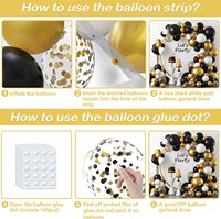 138 pièces noir or fête décoration Chrome Latex ballon guirlande arc Kit anniversaire célébrer ballons ensembles