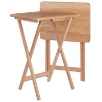 Table basse/platine pliante portable en bois massif, mobilier de maison moderne, écologique, facile à assembler, pour servir des collations, du thé et du café, lot de 2