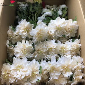 QSLH Ti406 fête décoration <span class=keywords><strong>fleurs</strong></span> artificielle toile de fond mariage grande soie fleur Dahlia fleur pour événement décor - Product Image 2