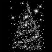Décalcomanie thermocollante de Noël avec strass en fer à repasser, motif arbre en cristal, fixation à chaud pour T-shirts et vestes