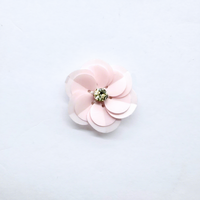 Fleurs décoratives en perles et sequins rose clair de 2,4 cm, faites à la main, pour accessoires de chaussures, sacs DIY et vêtements