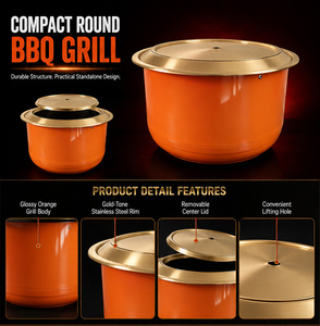 Jilu – Plaque de cuisson électrique compacte ronde sans fumée, autonettoyante, pour grillades et rôtis, en céramique, pour comptoir de buffet (vente en gros) - Product Image 2