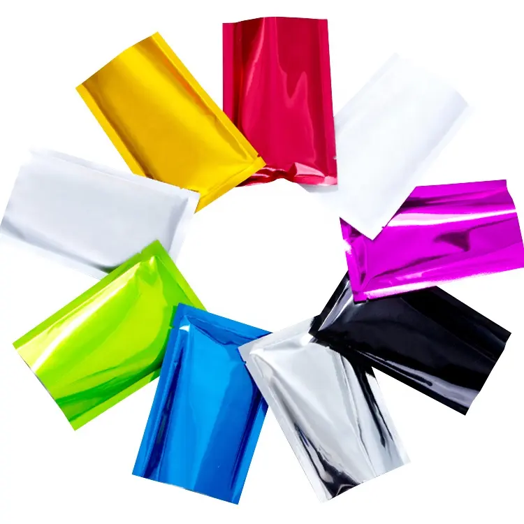 Colorful Mylar Foil Open Top Vacuum Food Storage Metallic Foil Packaging Bags