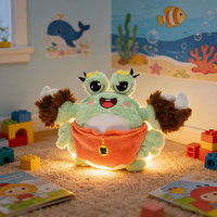 Mainan Boneka OEM dari Bahan Daur Ulang, Mainan Boneka Promosi Custom, Boneka Kepiting Kartun, Hewan Boneka Kecil, Suvenir