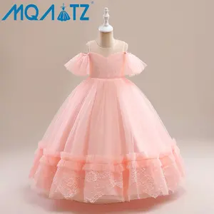 MQATZ gaun anak perempuan bayi bunga berkilau lengan pendek gaun bola putri ALP-0018