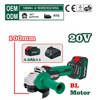 Meuleuse d'angle sans fil 20V, moteur sans balais, 3000/8500 tr/min, disque de 100mm pour le polissage et la découpe du métal