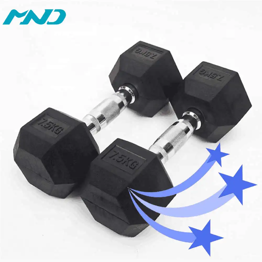 Pure Strength Heavy China Gym Used Factory supplied Hex Rubber Dumbbell W0029 Sport Equipment