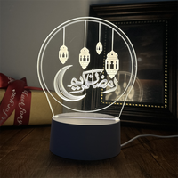 Veilleuse islamique LED 3D lampe de Ramadan lampe de table acrylique USB Eid Mubarak Ramadan décorations lumineuses cadeau pour la maison musulmane