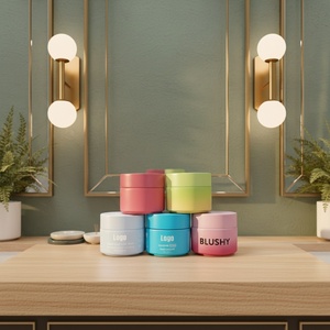 Luxury Custom Color Matte <b>Glass</b> Cosmetic <b>Jars</b> for Skin Care Cream in Black 5ml-100ml Sizes with <b>Lids</b> - Product Image 1