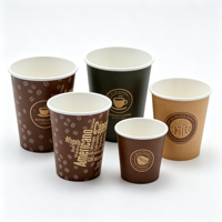 Gobelet en papier recyclable à paroi simple de 20 oz, conçu sur mesure, de qualité alimentaire, avec revêtement PE, jetable, pour le thé au lait, le café, marque Riiqi