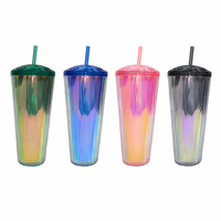 Bouteille d'eau en plastique texturé de 600 ml avec couvercle à paille rabattable, sans BPA, qualité alimentaire, double paille, tasse portable – Vente en gros
