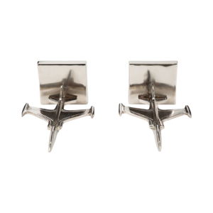 Fermalibri in metallo a forma di aeroplano, accessori decorativi moderni per la casa, la biblioteca o la libreria, finitura argento - Product Image 6