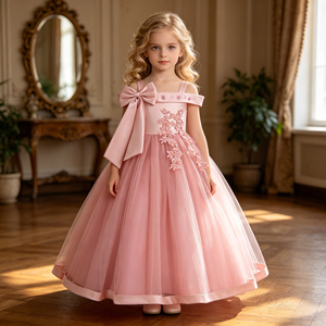 MQATZ Abito da Sera in Raso Stile Principessa per Adolescenti e Bambine ALP-0028 Outfit per Compleanno - Product Image 3