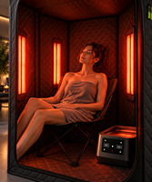 Tenda Sauna Kering Portabel dengan Pemanas Listrik 1500W, Sauna Rumah untuk 1 Orang untuk Kesehatan & Relaksasi di Dalam Ruangan