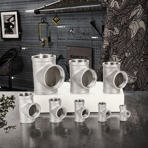 Giá thấp không có cát lỗ đúc 1/2 "1" SS không gỉ mịn nữ ren giảm Tee - Product Image 3