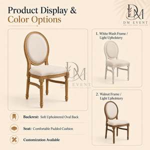Oval Back Wood Grain PP Upholstered <b>Chair</b> with <b>Padded</b> Seat for Wedding Banquet and Hotel Events, Commercial Project Seating - Product Image 3