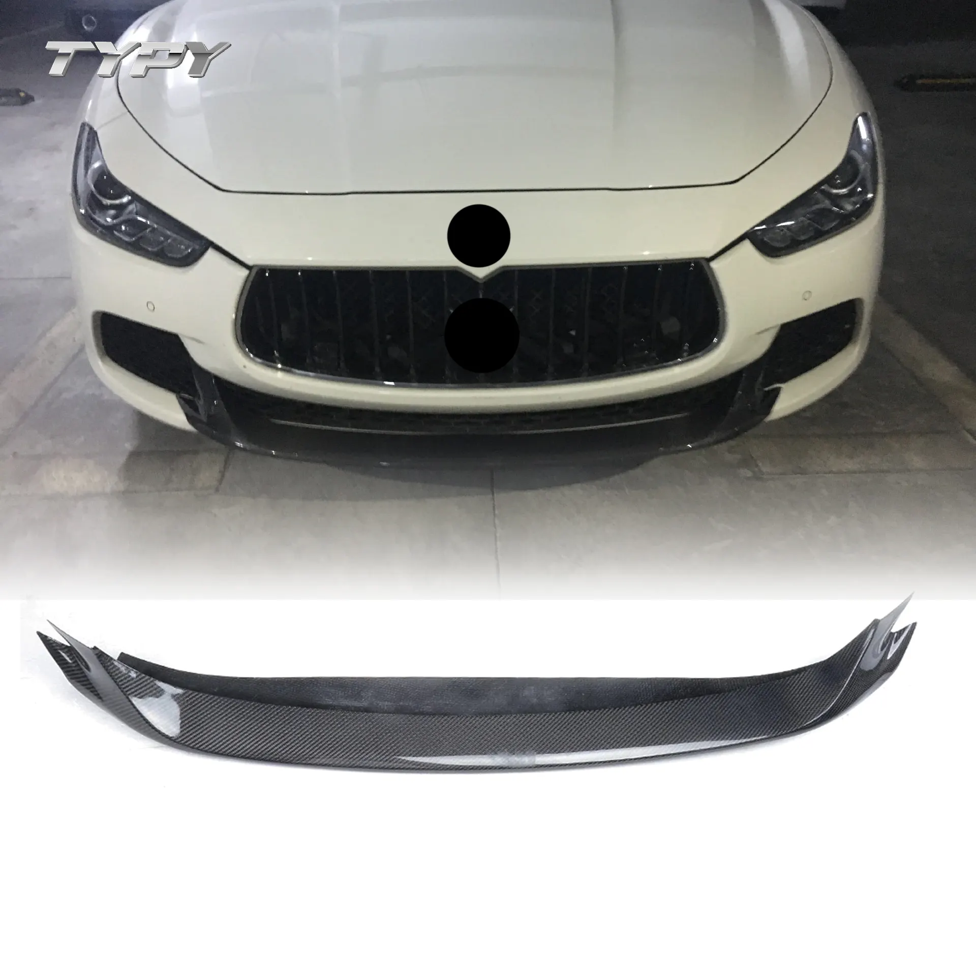 Car Accessories Upgrade Carbon Fiber Lip Front Bumper Lip Spoiler Side Splitter For Maserati Ghibli 2014-2017