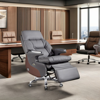 Chaise de bureau tournante exécutive à dossier haut PU cuir synthétique extensible pause déjeuner inclinable pour directeur PDG patron