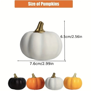 12 Calabazas Artificiales de Espuma Naranja y Blanca para Decoraciones de Otoño, Halloween, Navidad y Estilo Rústico - Product Image 5