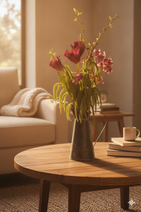 Ramo de Flores Artificiales de Tulipanes Morados Oscuros y Orquídeas con Manchas, Ramo de Flores Artificiales de Tacto Real para Decoración de Mesa de Casa de Campo - Product Image 3