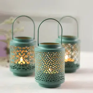 China Style Handmade Hanging Candle Holders Metal Lantern Wedding Decorating Candle Holders