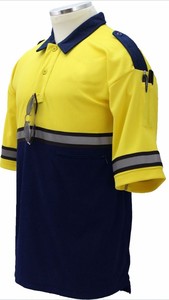 Polo de sécurité haute visibilité imperméable à manches courtes avec bande réfléchissante argentée <span class=keywords><strong>FR</strong></span> et design bicolore pour les travailleurs du bâtiment - Product Image 2