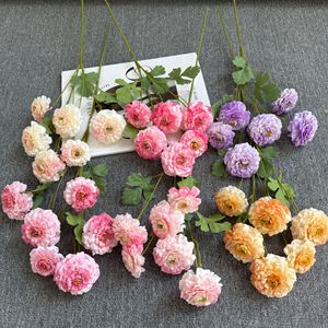 Arreglo de flores de peonía de rosas artificiales de simulación de 6 cabezas para FONDO DE BODA producto decorativo de alta calidad - Product Image 1
