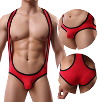 Vente en gros de bodystocking respirant en nylon pour hommes Body string sexy avec logo et impression personnalisés pour hommes