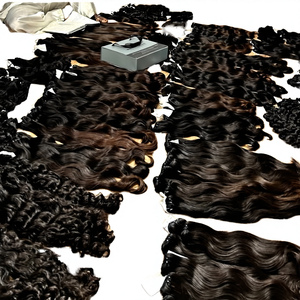 Cheveux 100% humains, longueur réelle, double trame machine, mèches vierges, cuticules intactes, alignées, vague naturelle, 20 pouces, toutes les couleurs, fête - Product Image 4