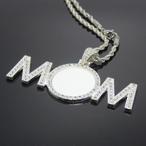 Collier blanc sublimation DIY pendentif amour maman transfert de chaleur strass souvenir fête des mères sublimation maman cadeaux collier - Product Image 5