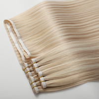 Extensions de cheveux humains russes Remy en trame de peau PU intégrale, longues, invisibles, injectées, sans couture, à bandes adhésives