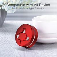 Cadeau OEM Promotion Câble USB rétractable 3 en 1 Câble de données à chargement rapide Ligne 3A Câble de chargement USB de 1 mètre pour iPhone Xiaomi