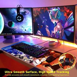 カスタムロゴ印刷 大型マウスパッド 滑り止めゴムベース ゲーミング アニメ コンピューター 縫製エッジ ワイド ロング デスクマット マウスパッド - Product Image 6