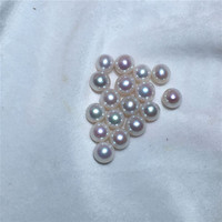 Perles d'eau douce naturelles Akoya de 5-6 6-7 7-8 mm, presque rondes, perles en vrac semi-finies, perles à haute brillance, vente en gros de perles